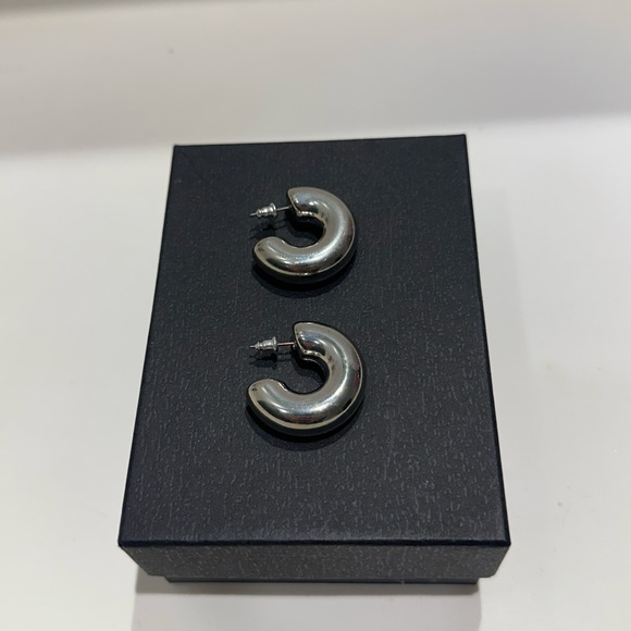 Stainless Silver Hoops - Picture 1 of 8